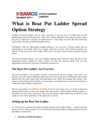 what is bear put ladder spread option strategy