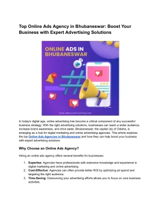 Top Online Ads Agency in Bhubaneswar_ Boost Your Business with Expert Advertising Solutions