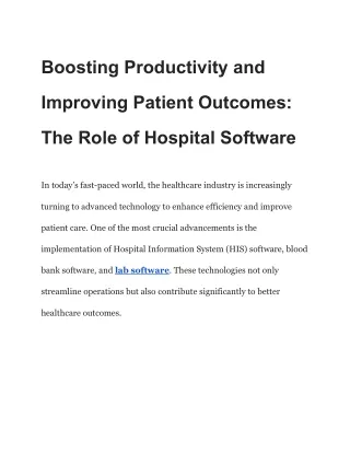 Boosting Productivity and Improving Patient Outcomes_ The Role of Hospital Software