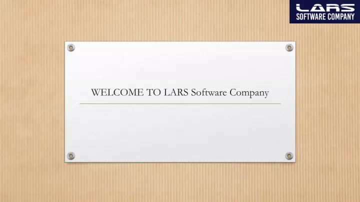 welcome to lars software company