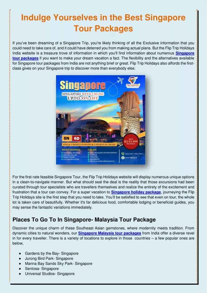 indulge yourselves in the best singapore tour