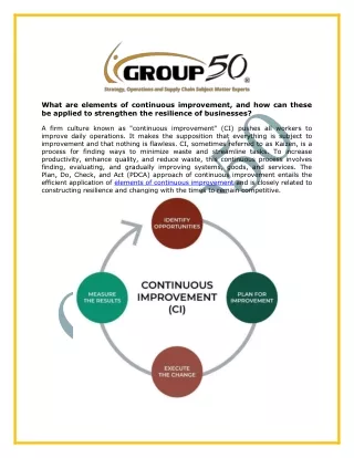 what are elements of continuous improvement
