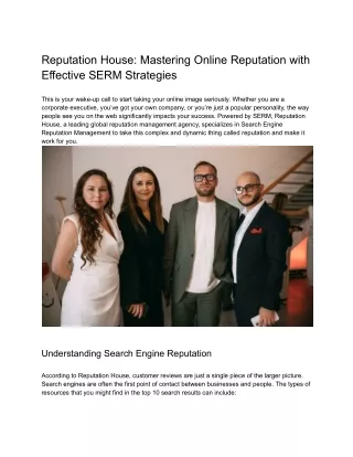 reputation house mastering online reputation with