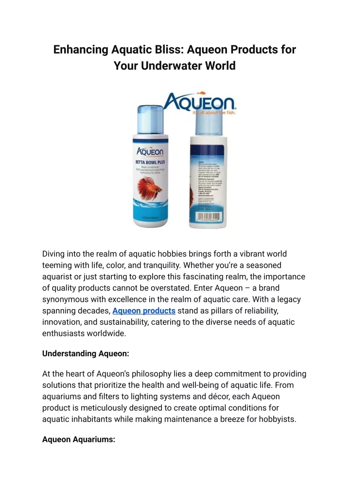 enhancing aquatic bliss aqueon products for your