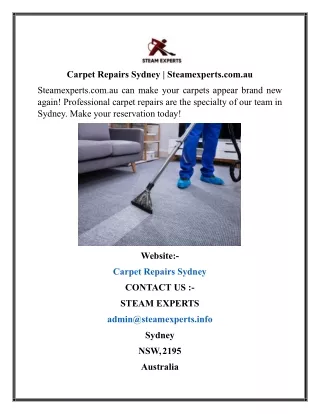 Carpet Repairs Sydney  Steamexperts.com