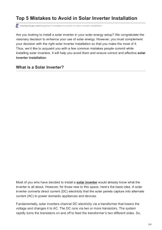 enertechups.com-Top 5 Mistakes to Avoid in Solar Inverter Installation