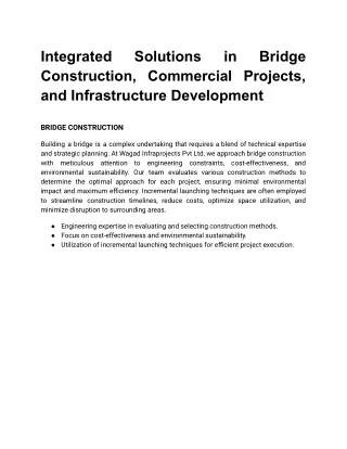Comprehensive Construction Solutions by Wagad Infraprojects Pvt Ltd