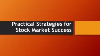 Practical Strategies for Stock Market Success