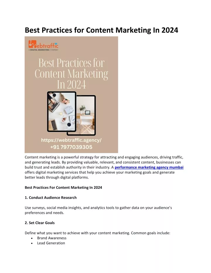 best practices for content marketing in 2024