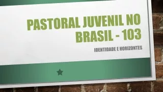 IPj Doc 85 e 103 Juventudes brasileira