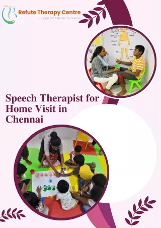 Speech Therapist for Home Visit in Chennai