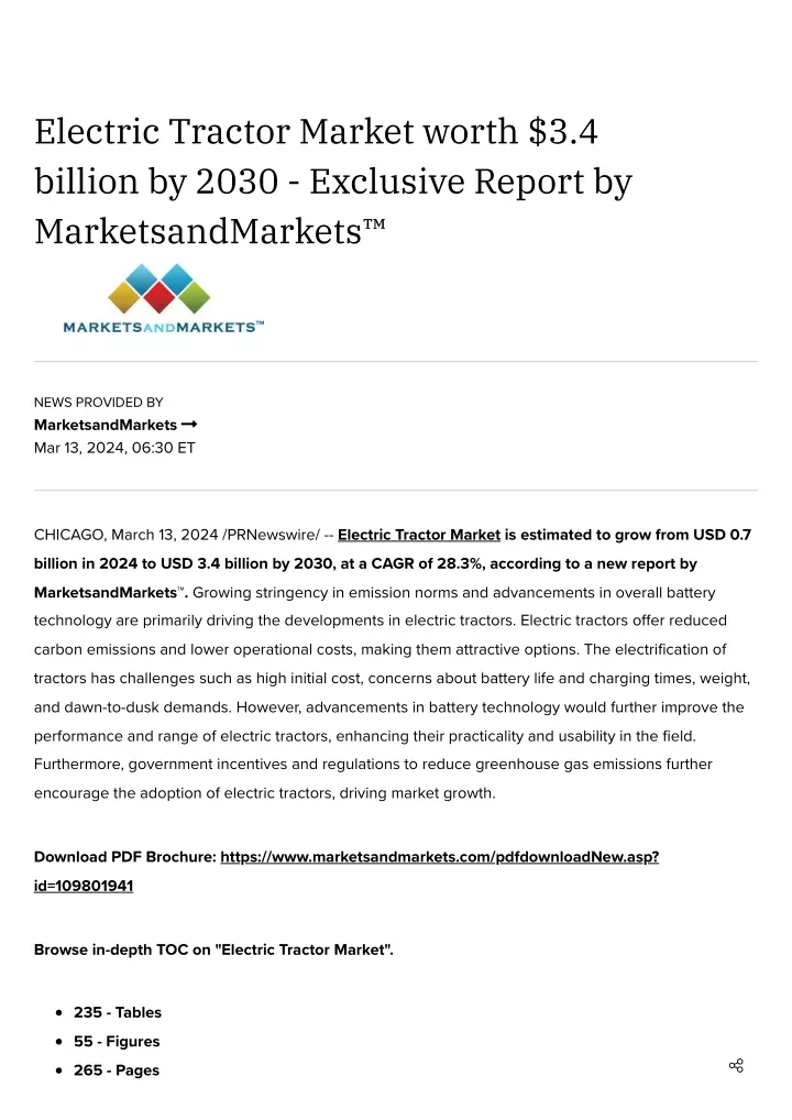 electric tractor market worth 3 4 billion by 2030