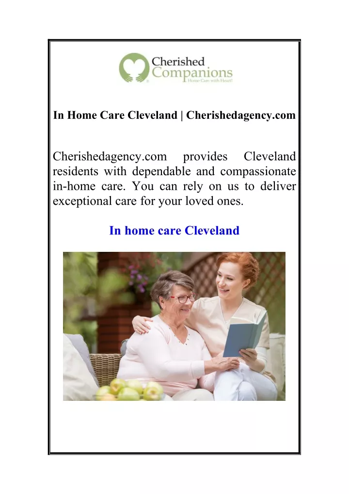 in home care cleveland cherishedagency com