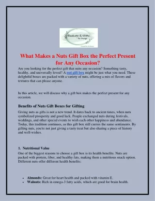 What Makes a Nuts Gift Box the Perfect Present for Any Occasion?