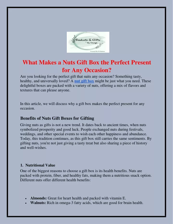 PPT - What Makes a Nuts Gift Box the Perfect Present for Any Occasion ...