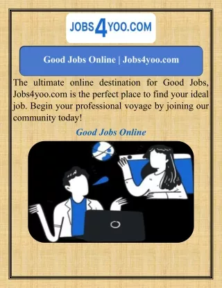 Good Jobs Online   Jobs4yoo.com