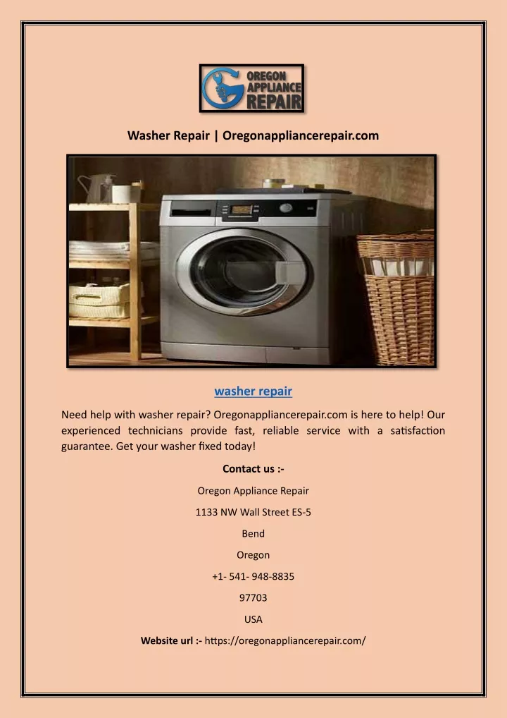 washer repair oregonappliancerepair com