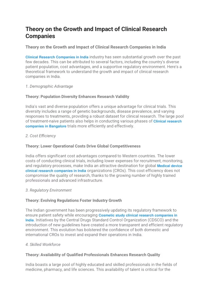 theory on the growth and impact of clinical