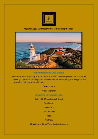 Migration Agent Gold Coast Australia | Polarismigration.com