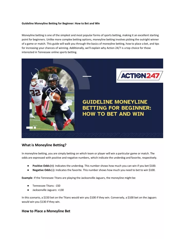 guideline moneyline betting for beginner