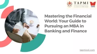 Mastering the Financial World Your Guide to Pursuing an MBA in Banking and Finance