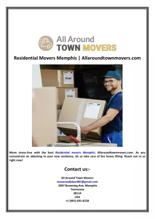 Residential Movers Memphis | Allaroundtownmovers.com