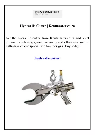 Hydraulic Cutter | Kentmaster.co.za