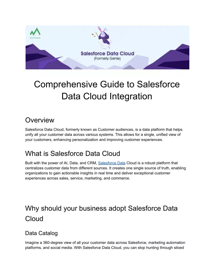 comprehensive guide to salesforce data cloud