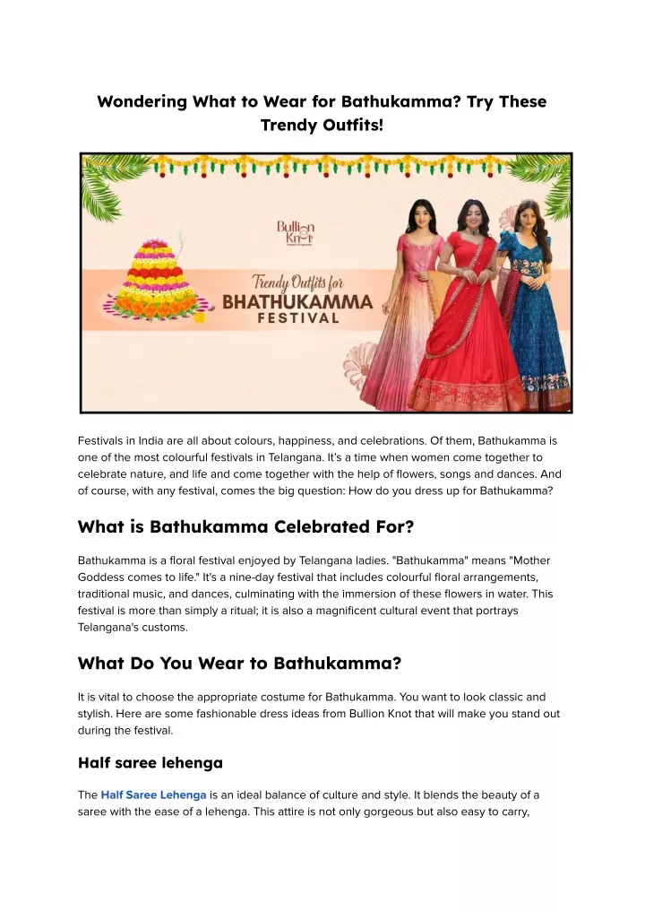 wondering what to wear for bathukamma try these