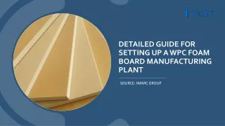 Report on a WPC Foam Board Manufacturing Plant