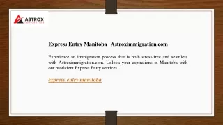 Express Entry Manitoba Astroximmigration.com