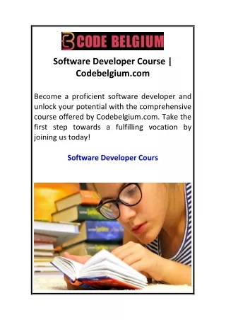 Software Developer Course  Codebelgium.com