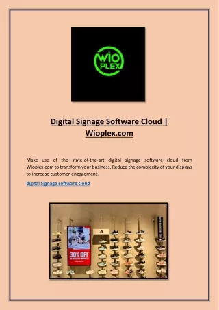 Cloud Based Digital Signage Software | Wioplex.com