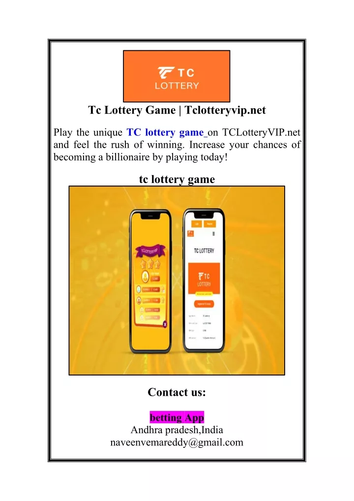 tc lottery game tclotteryvip net