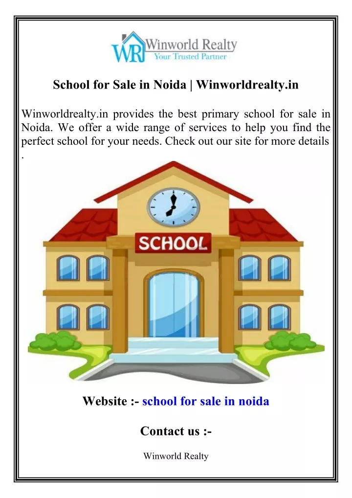 school for sale in noida winworldrealty in