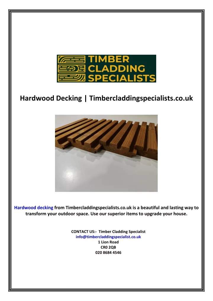 hardwood decking timbercladdingspecialists co uk