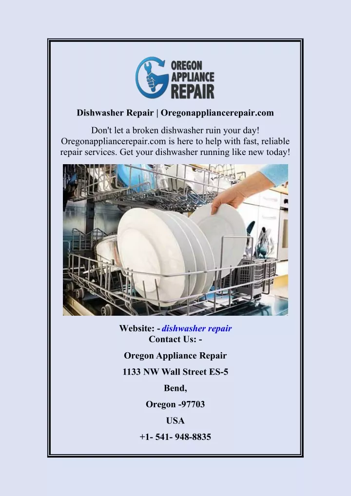 dishwasher repair oregonappliancerepair com