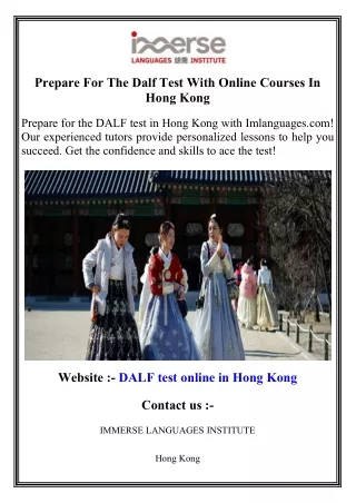 prepare for the dalf test with online courses