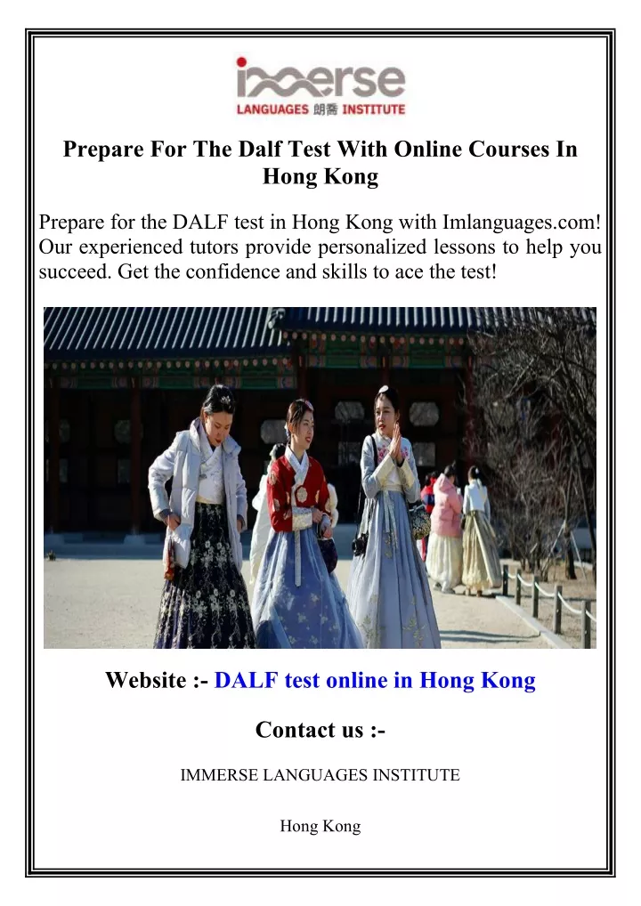 prepare for the dalf test with online courses