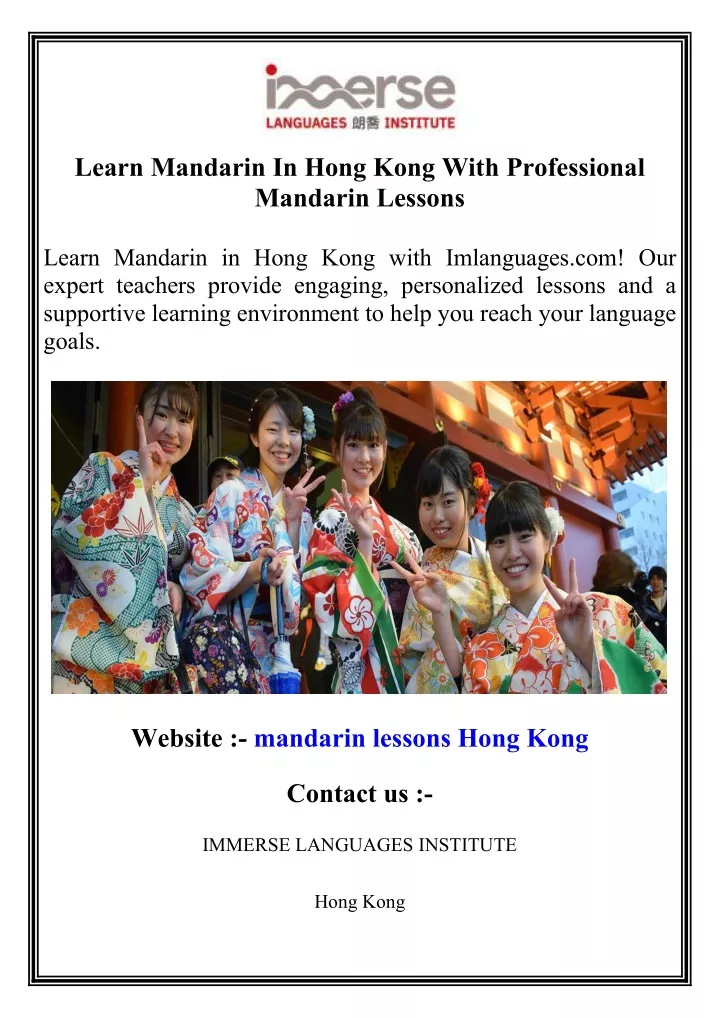 learn mandarin in hong kong with professional