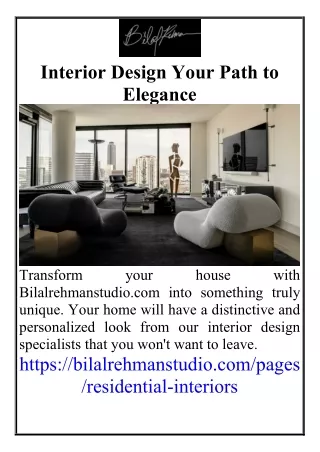 Interior Design Your Path to Elegance