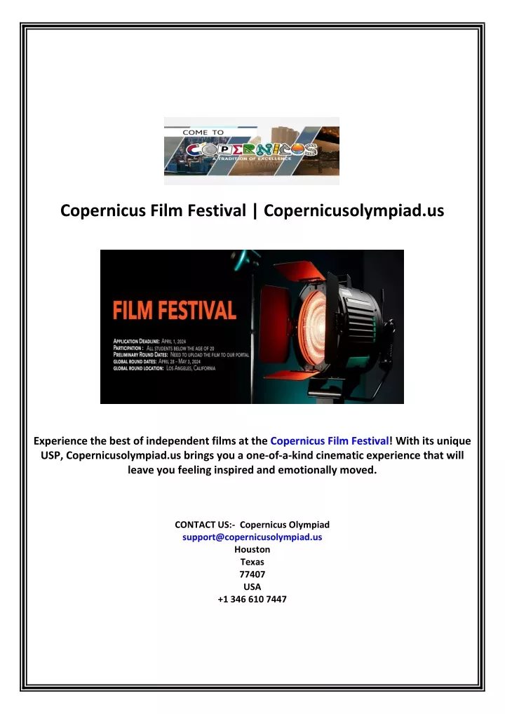 copernicus film festival copernicusolympiad us