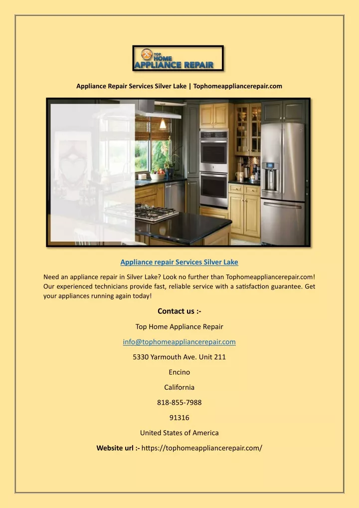 appliance repair services silver lake