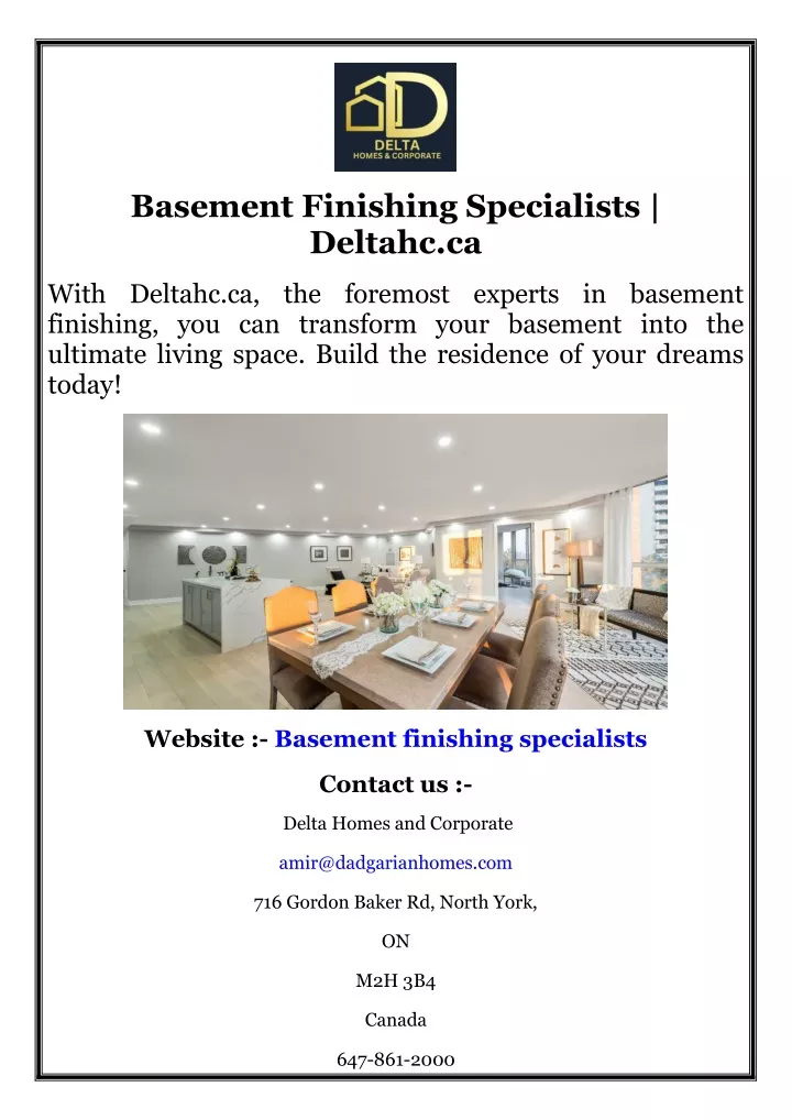 basement finishing specialists deltahc ca