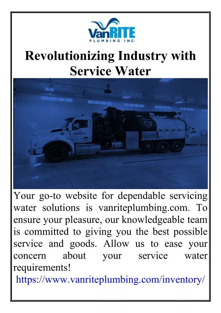 revolutionizing industry with service water