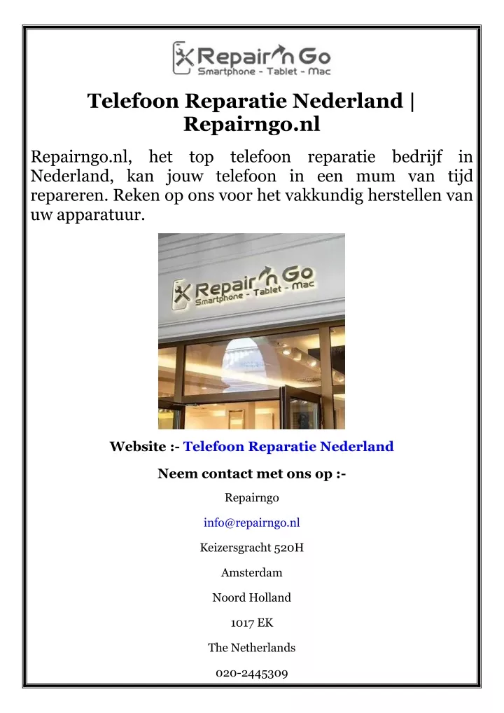 telefoon reparatie nederland repairngo nl