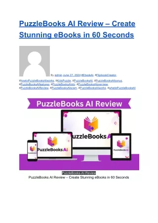 PuzzleBooks AI Review - Create Stunning eBooks in 60 Seconds