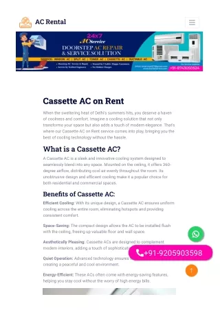 Cassette AC on Rent