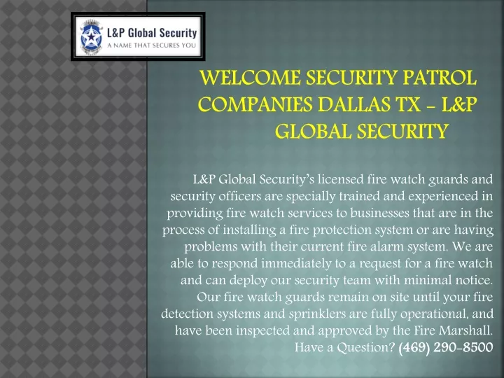 welcome security patrol companies dallas tx l p global security