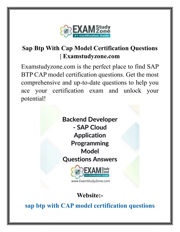 sap btp with cap model certification questions